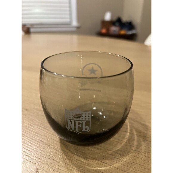 NFL Dallas Cowboys 8 Fl Oz Glass Whisky Smoky Tinted Frosted Texas Football - Picture 2 of 4